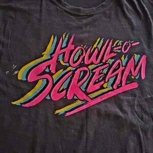 Howl O Scream SeaWorld T Shirt Mens Graphic Tee Skull Halloween Horror Nights‎